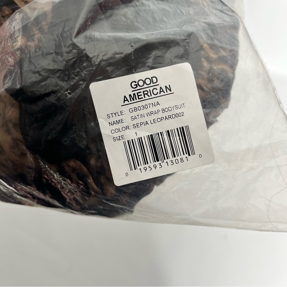 NWT Good American Flowing Faux Wrap Leopard Bodysuit Small - Picture 9 of 12